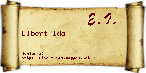 Elbert Ida névjegykártya
