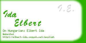 ida elbert business card